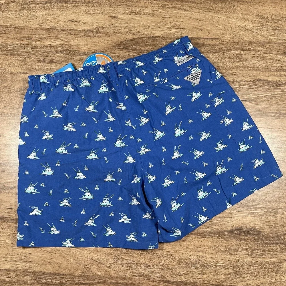 NWT Columbia PFG Men's‎ Large Blue Sailboat Nylon 6
